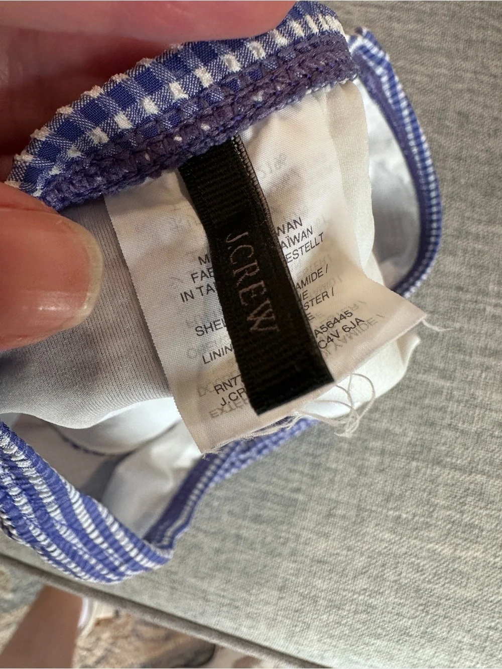 J. Crew Blue and White Gingham High Wasted Bikini Set
